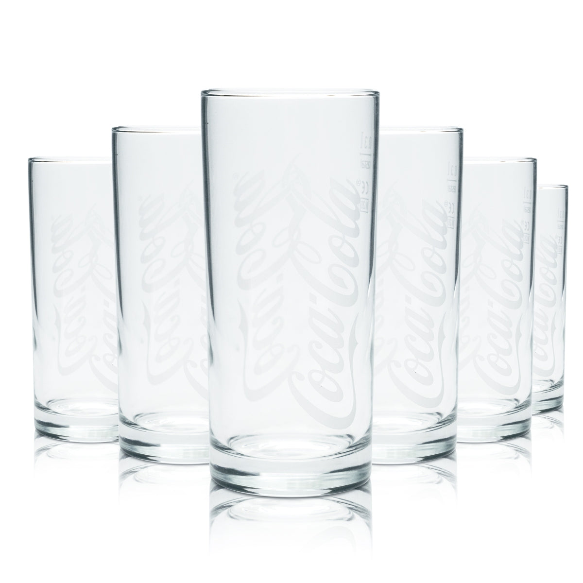 6x Coca Cola glass 0.3l cup Wave soft drink glasses Gastro pub Limo Mix Bar