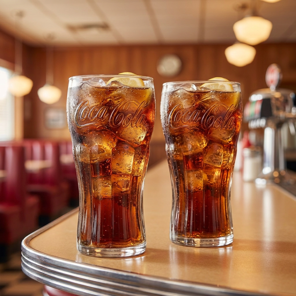 6x Coca Cola contour glass 0.3l soft drink soda glasses set with relief lettering, iconic – View 2