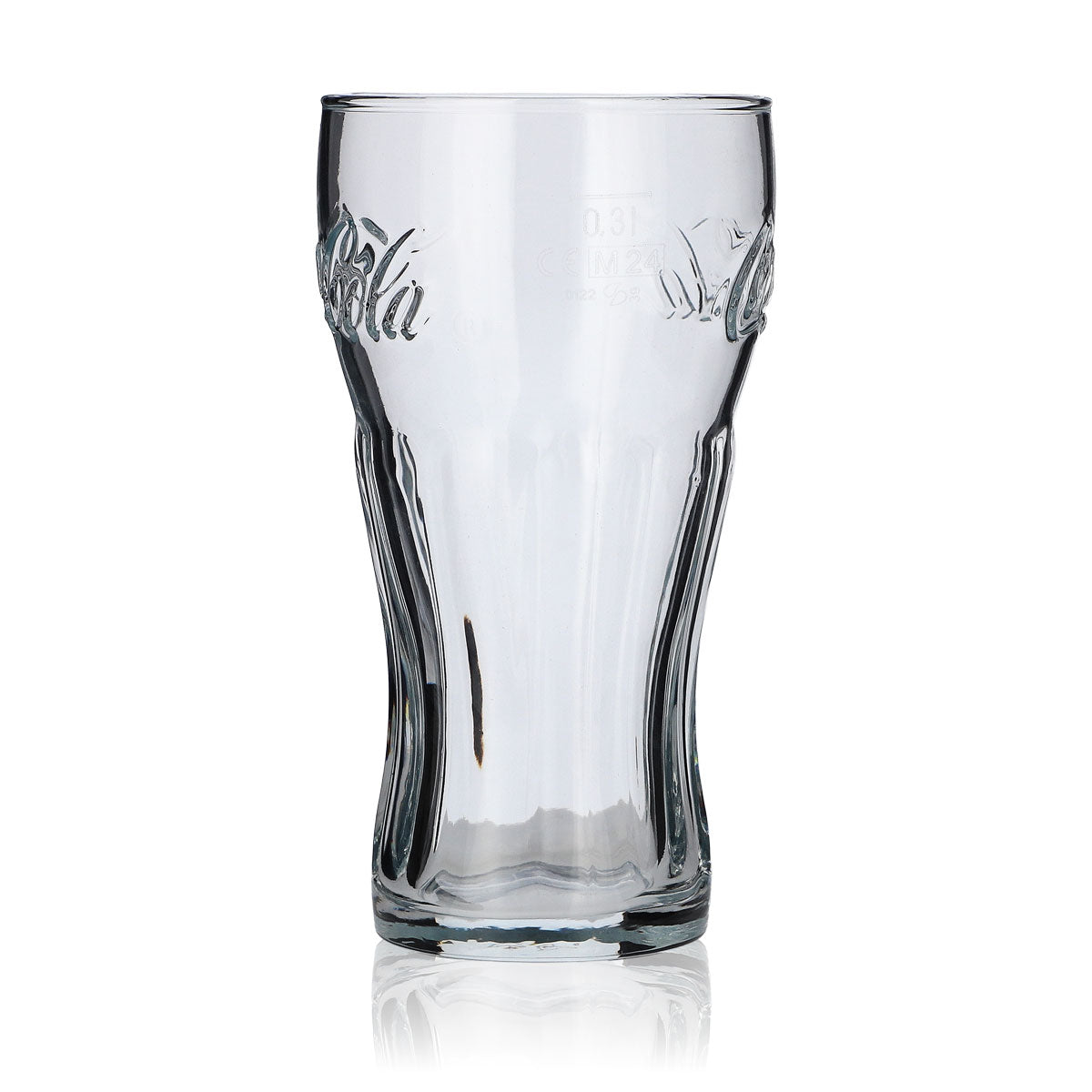 6x Coca Cola contour glass 0.3l soft drink soda glasses set with relief lettering, iconic – View 6