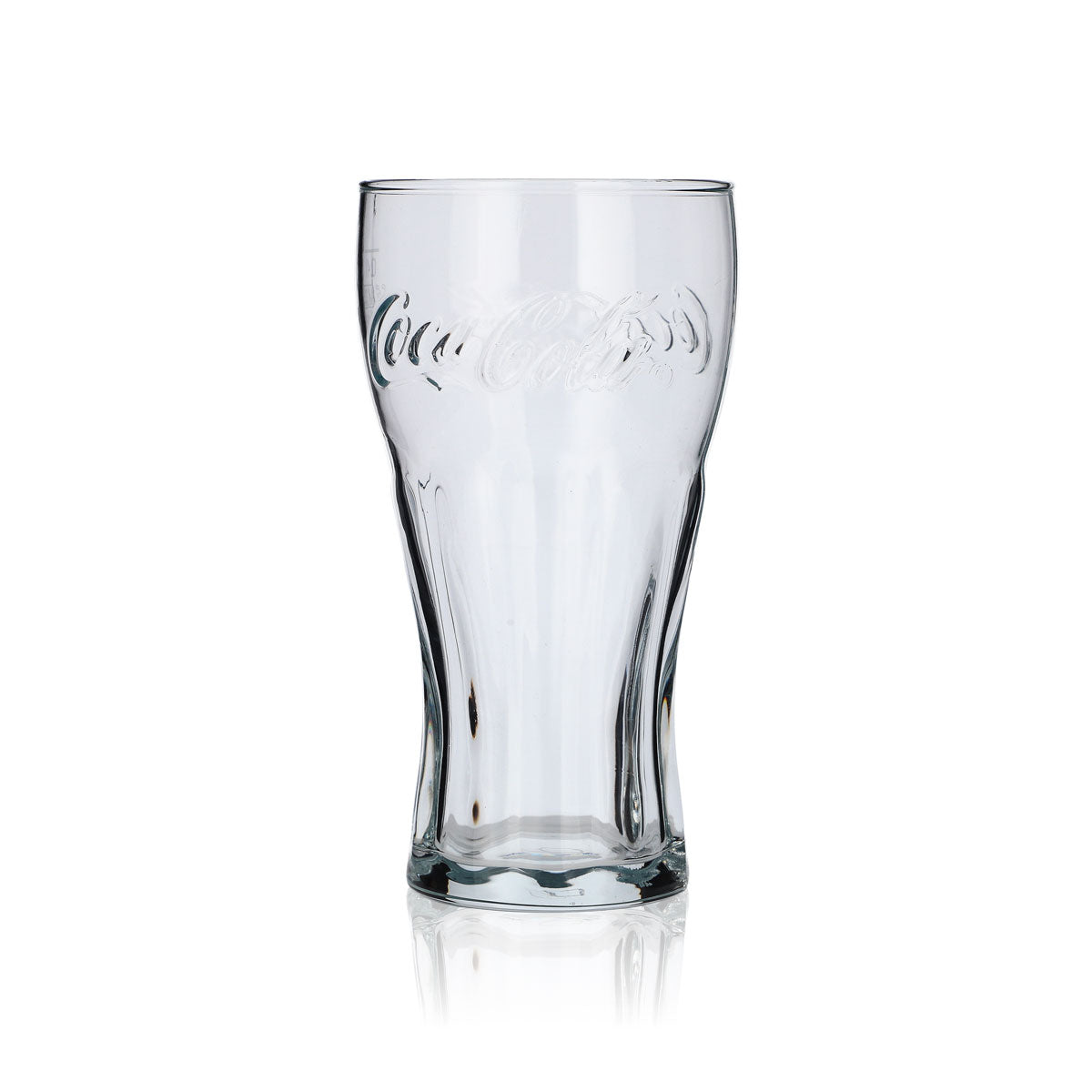 6x Coca Cola contour glass 0.4l soft drink soda glasses set with relief lettering, iconic – View 4