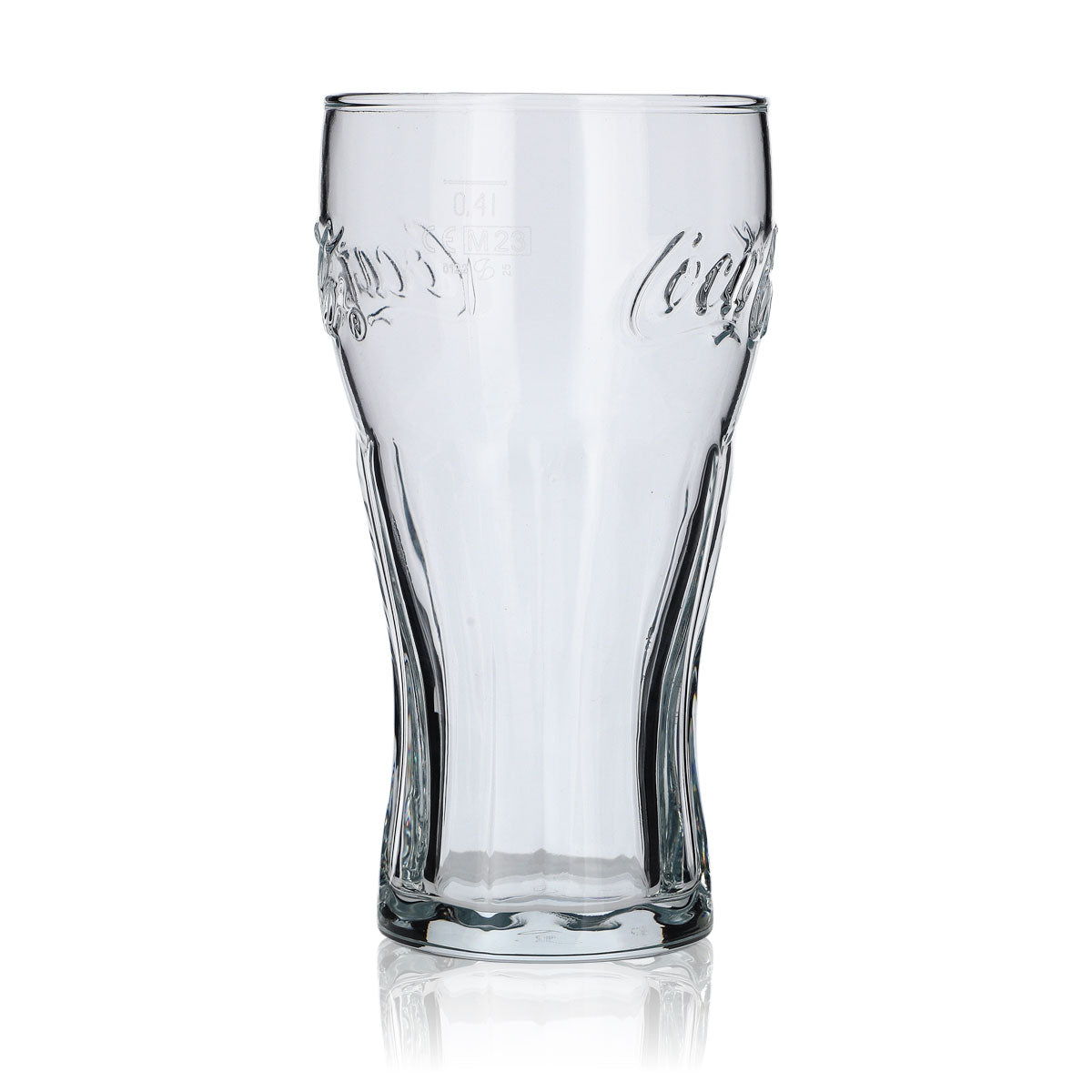 6x Coca Cola contour glass 0.4l soft drink soda glasses set with relief lettering, iconic – View 5