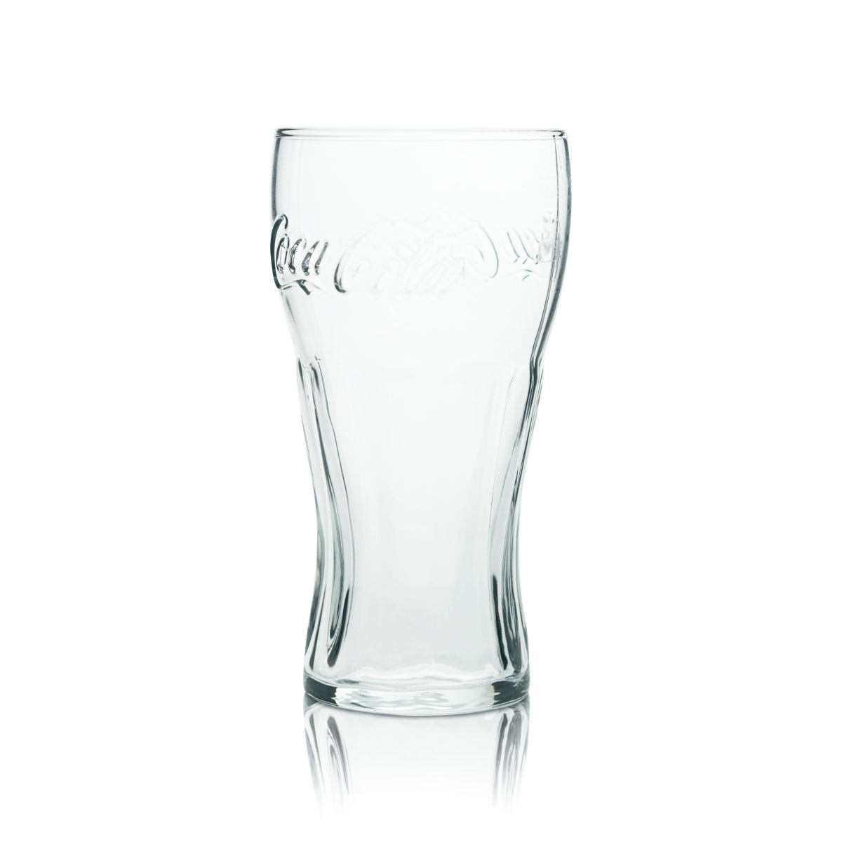 6x Coca Cola contour glass 0.4l soft drink soda glasses set with relief lettering, iconic – View 6
