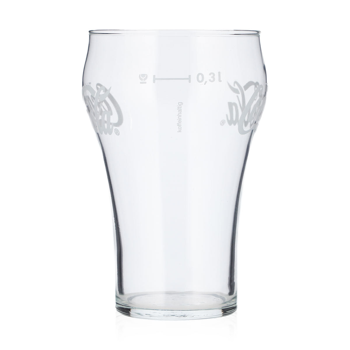 6 Coca-Cola Soft Drink Glasses, 0.3 L, Contoured Glass, White Logo (Set of 6) – View 4