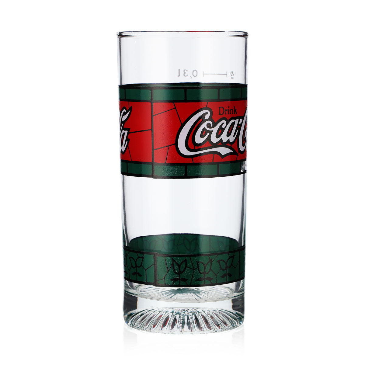 6x Coca Cola Tiffany Glasses 1980s Green Red Edition Long Drink 0.3l – View 3