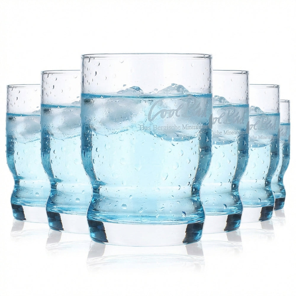 6x Cool Blue Water Glass 0.2l Glasses Water Glasses Tumblers