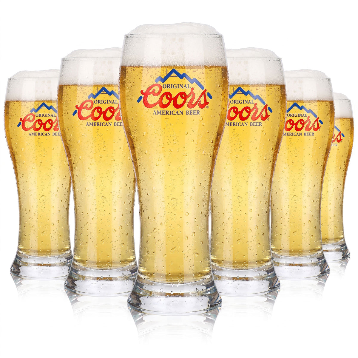 6 Coors Beer Glasses, 0.25 L, Original American Beer (Set of 6)