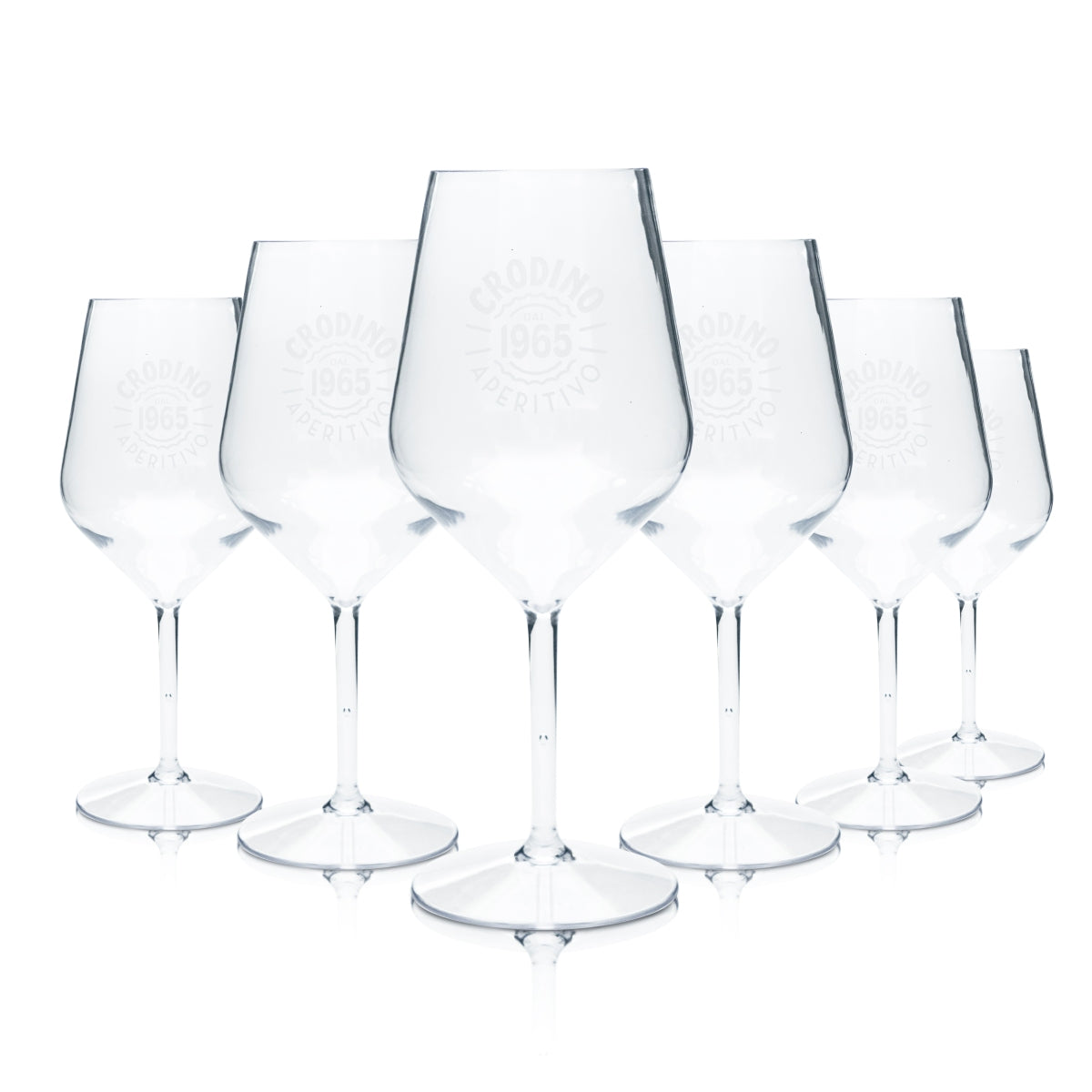 6x Crodino Plastic Glass 0.47l Aperitif Wine Glasses Gastro Aperitivo Tritan