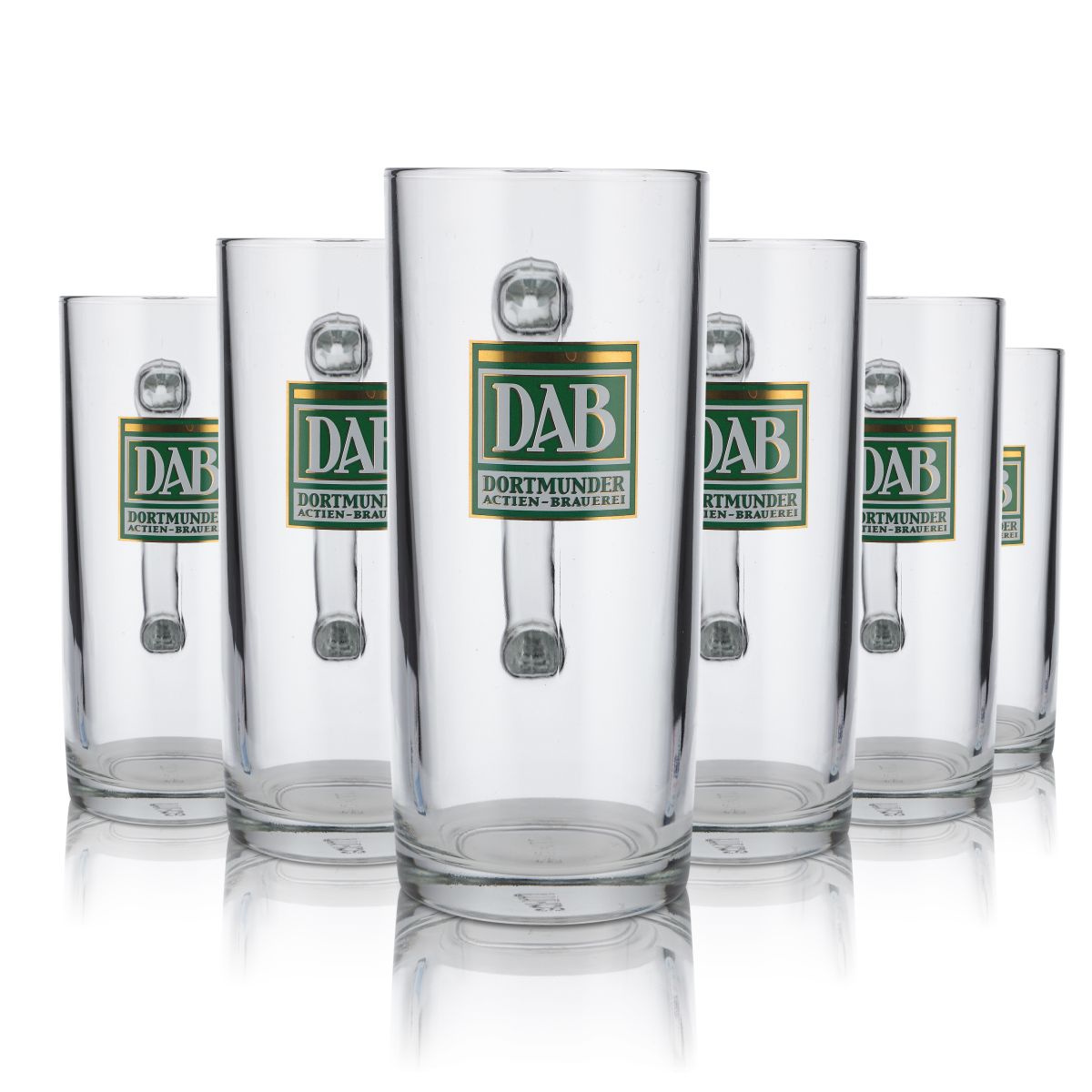 6x DAB Glass 0,5l Beer Mug Seidel Glasses Set Dortmunder Aktien Brauerei