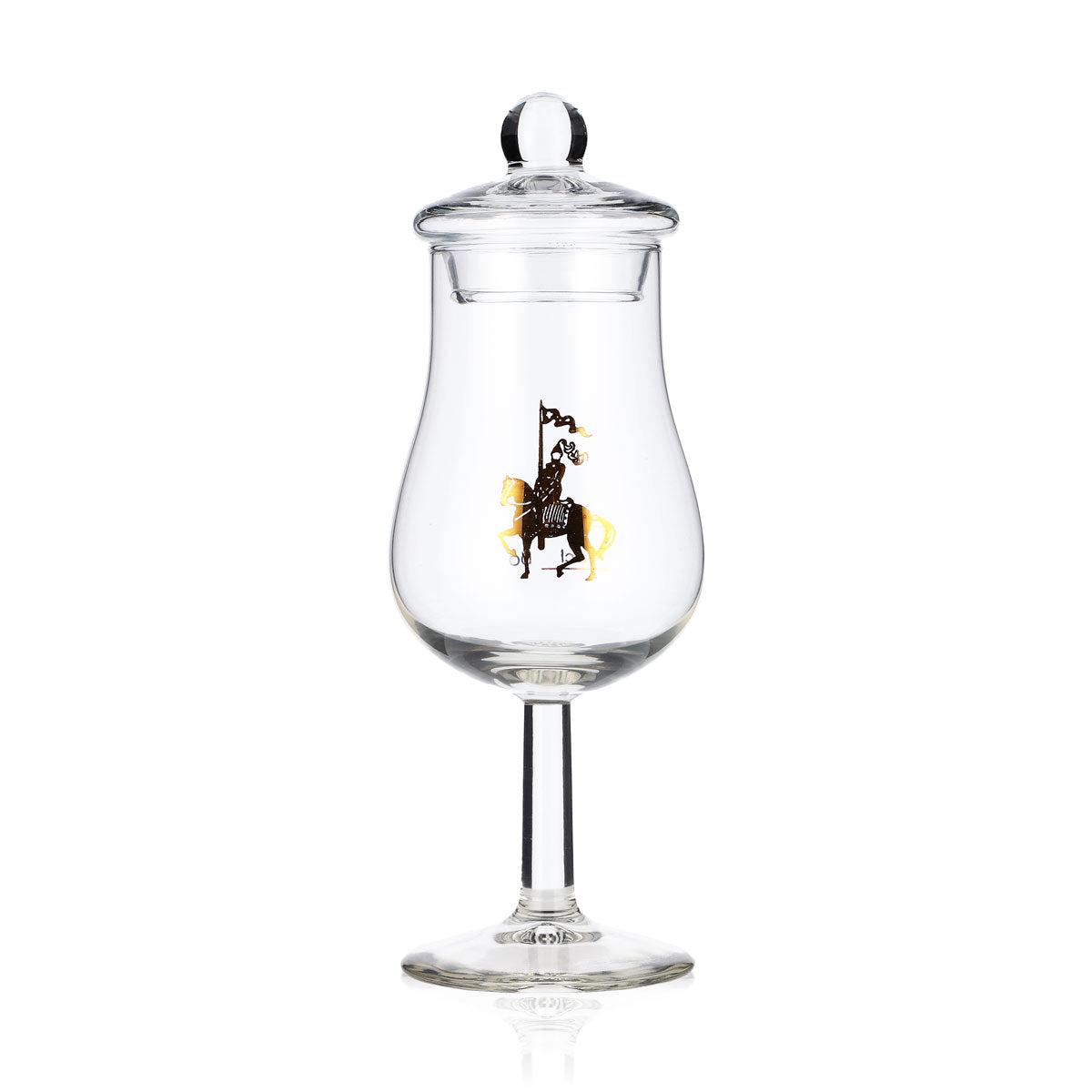 6x Dauphin brandy glass 2cl/4cl tasting glass with lid, Böckling rider logo – View 2