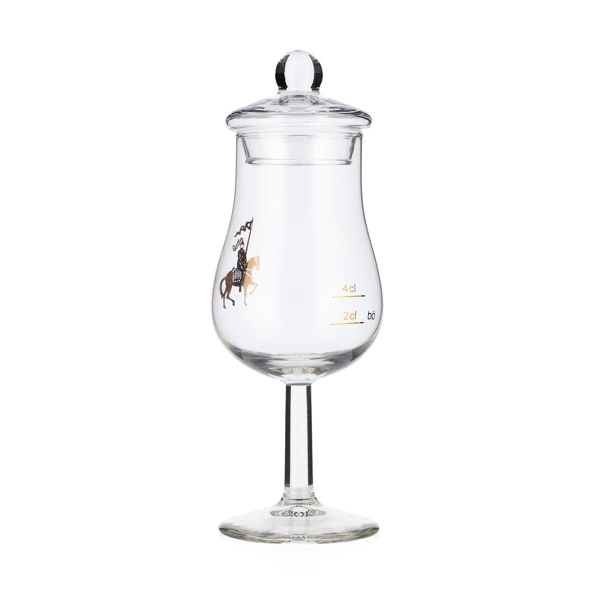6x Dauphin brandy glass 2cl/4cl tasting glass with lid, Böckling rider logo – View 6