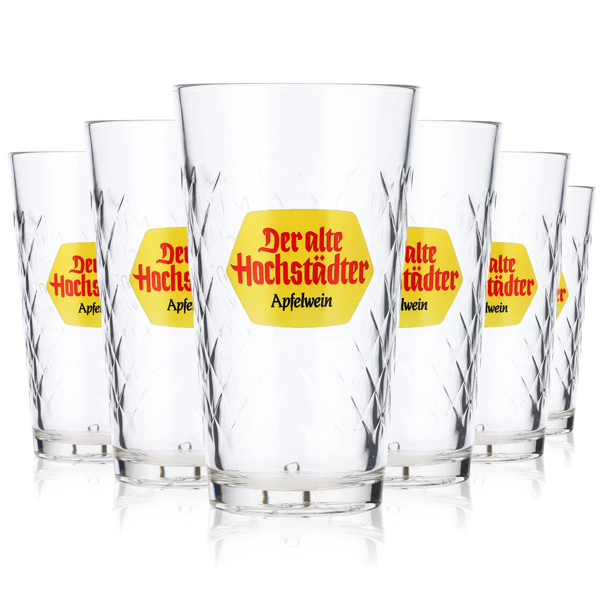 6x Old Hochstädter Apple Wine Wine Glasses 0.25l Cups Rastal