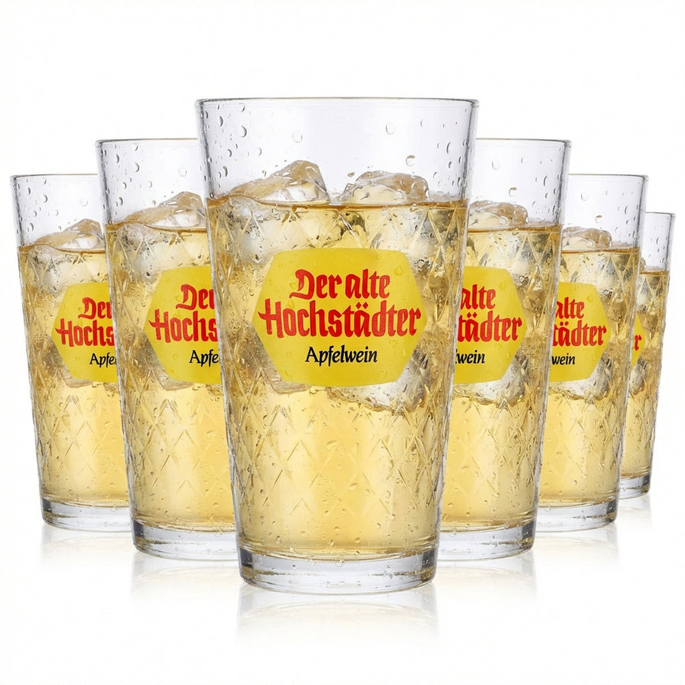 6x Old Hochstädter Apple Wine Wine Glasses 0.5l Tumblers Rastal