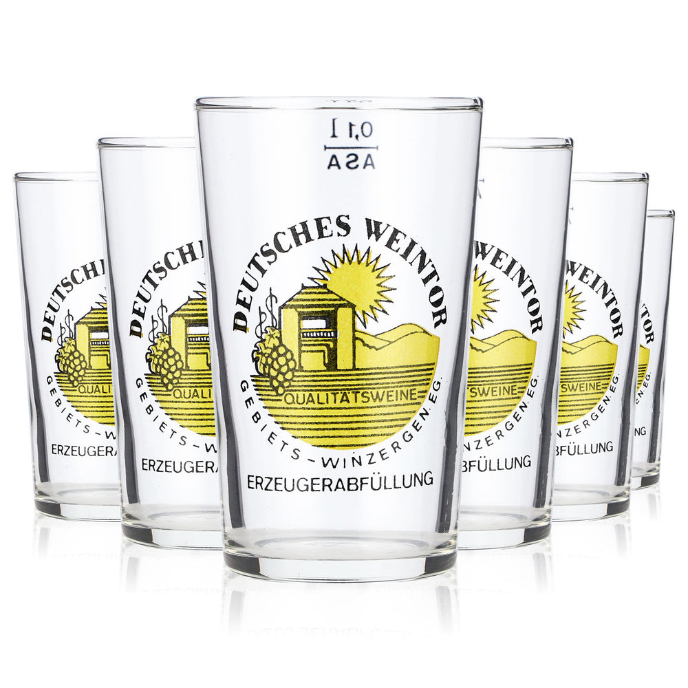 6x German Wine Gate Wine Glass 0.1l Wine Glasses Tasting Glass Tasting Cup