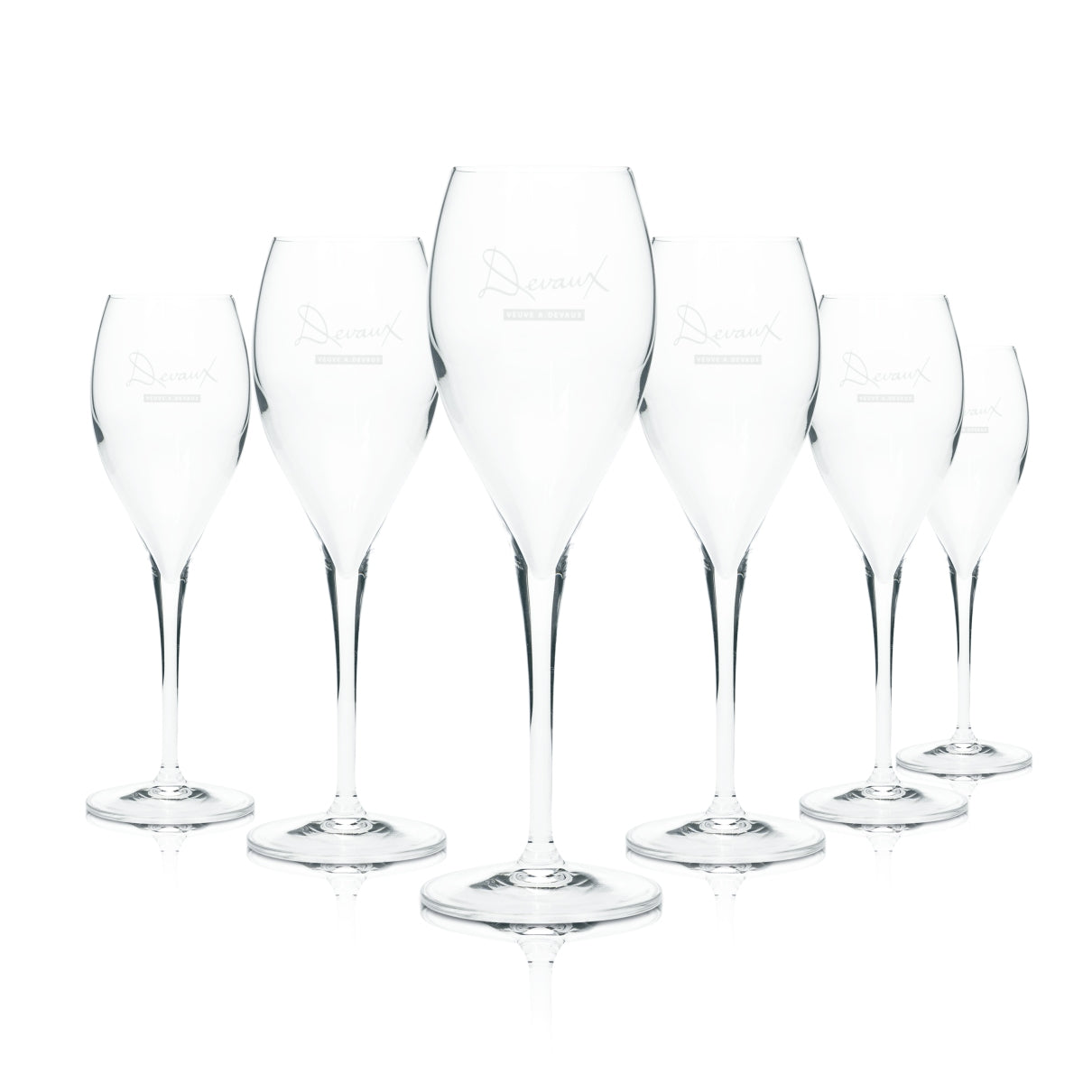6x Devaux Champagne Glass 0.1l Flute Bowl Wine Sparkling Wine Glasses France Veuve Bar