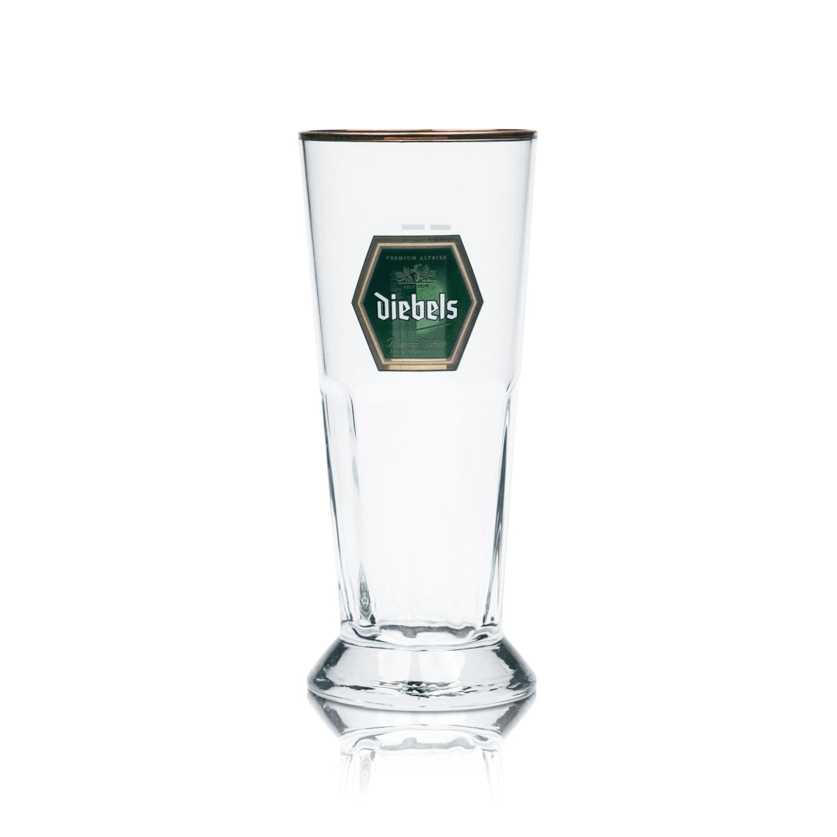 6x Diebels Beer Glass 0.25l Trophy Relief Copper Rim Tulip Glasses Brewery Cup Bar – View 2