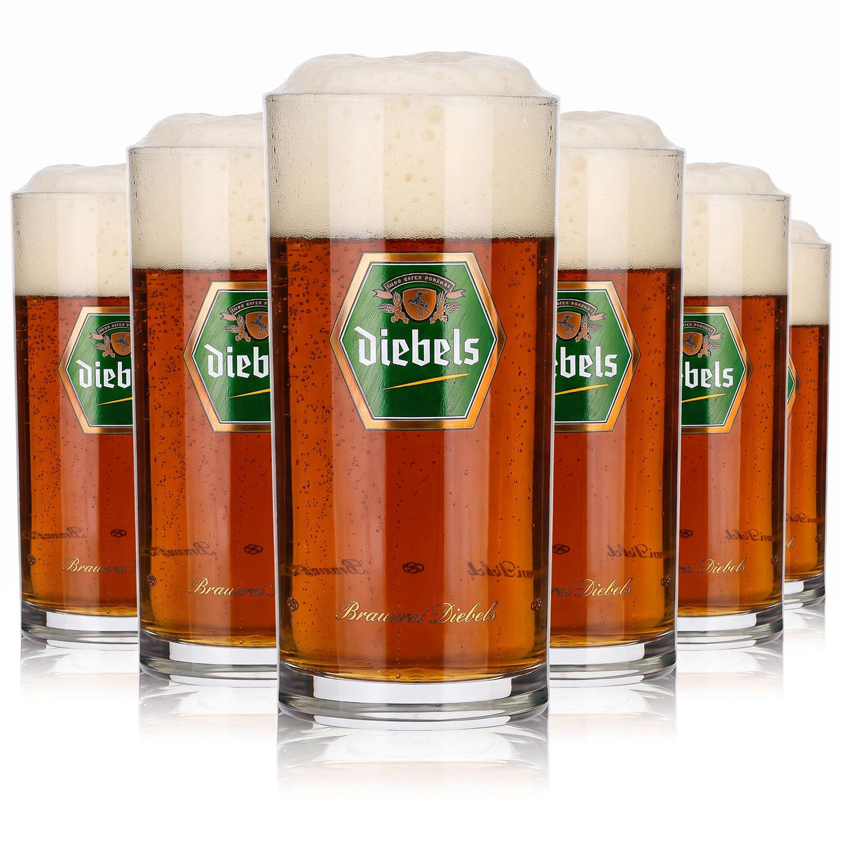 6 Diebels Beer Glasses, 0.2 L, Diebels Sahm Kölsch Glasses (Set of 6)