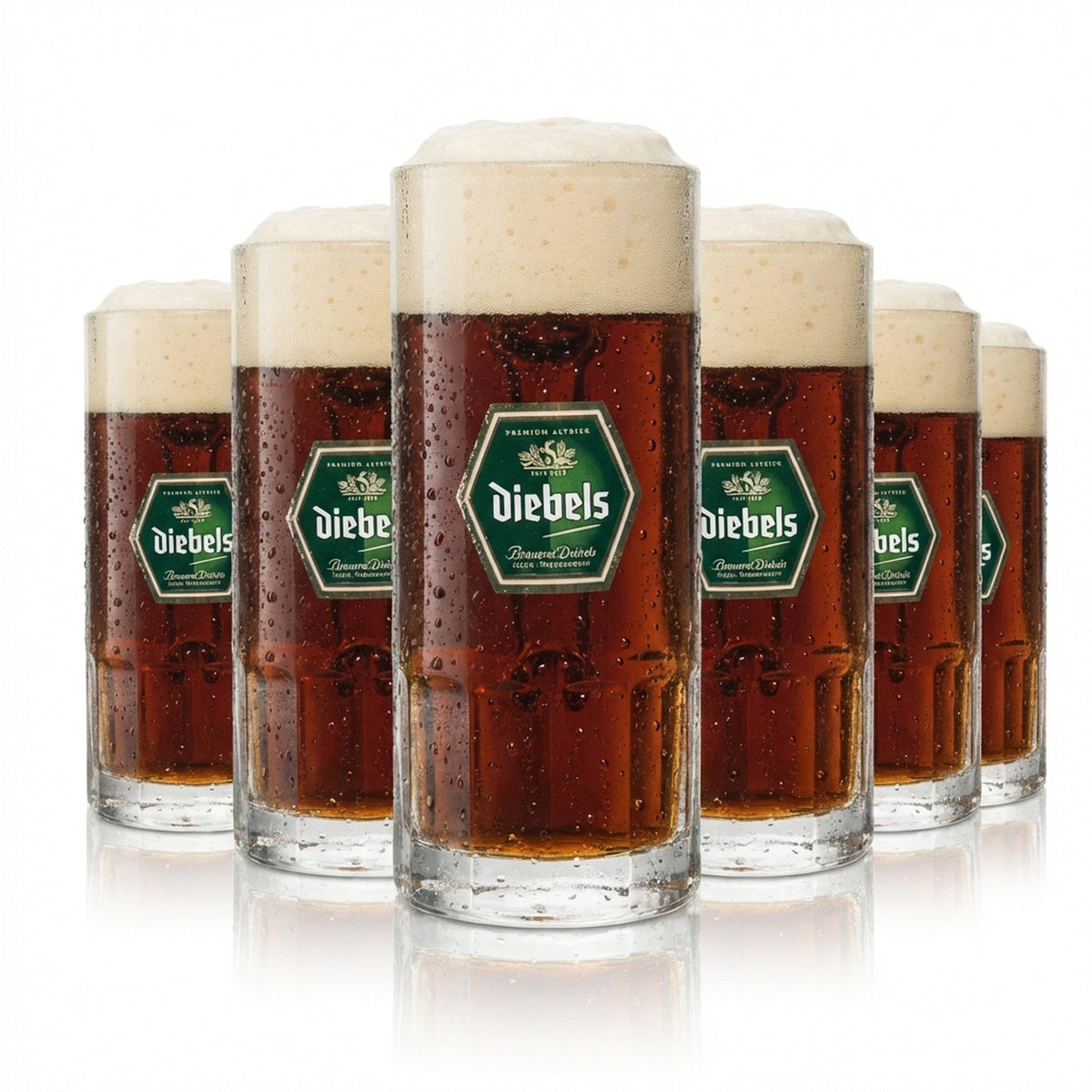 6x Diebels beer glass 0.3l mug Sahm