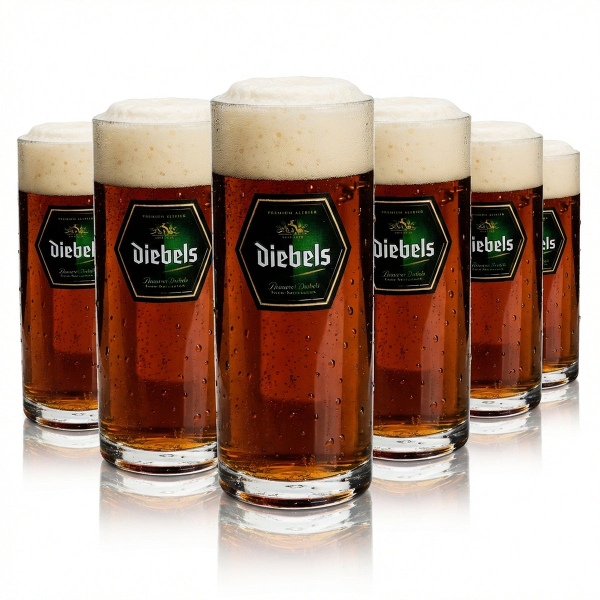 6x Diebels beer glass 0.5l mug