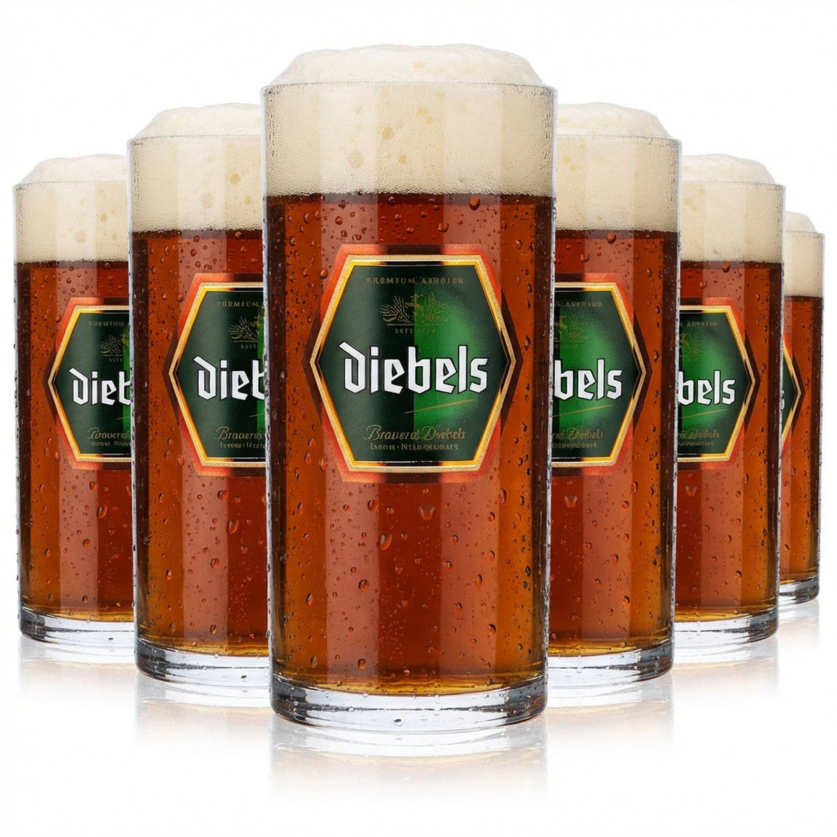 6x Diebels Beer Glass Altbier Glass 0.1l Beer Glasses Stange Becher Rastal