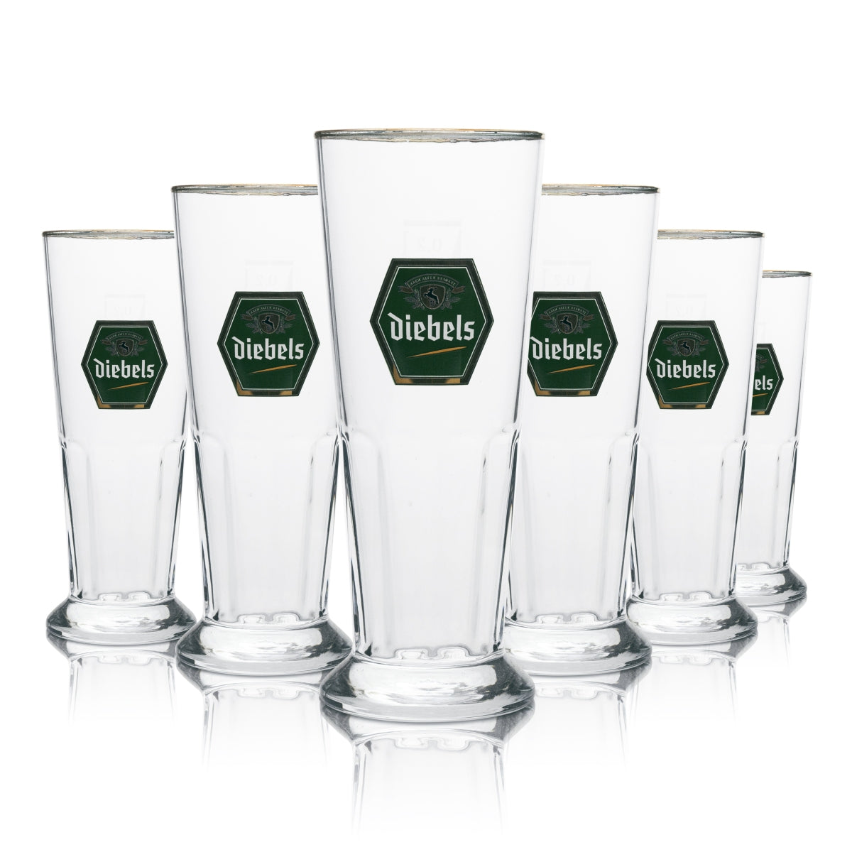 6x Diebels Beer Glass Cup 0.2l rastal
