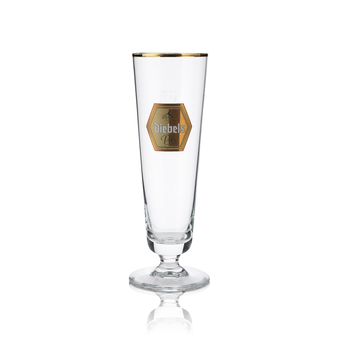 6x Diebels beer glass 0.2l goblet glass Pilstulpe gold rim glasses set brewery gastro – View 2