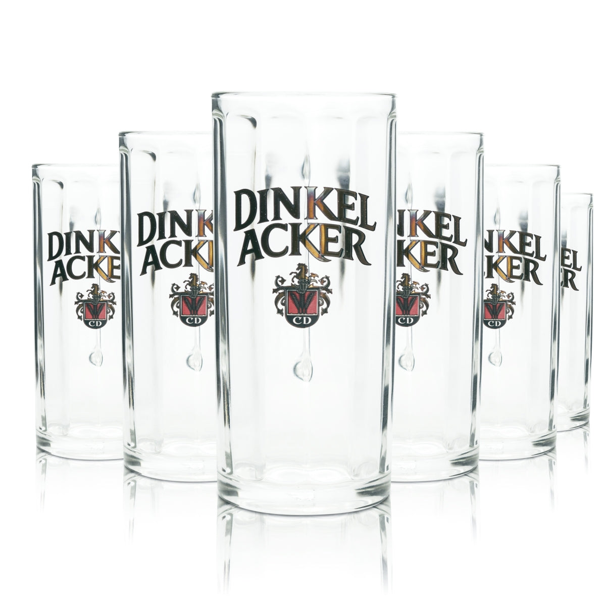 6x Spelt Beer Glass 0.4l Mug CD Moldau Sahm Seidel Handle Glasses Pils