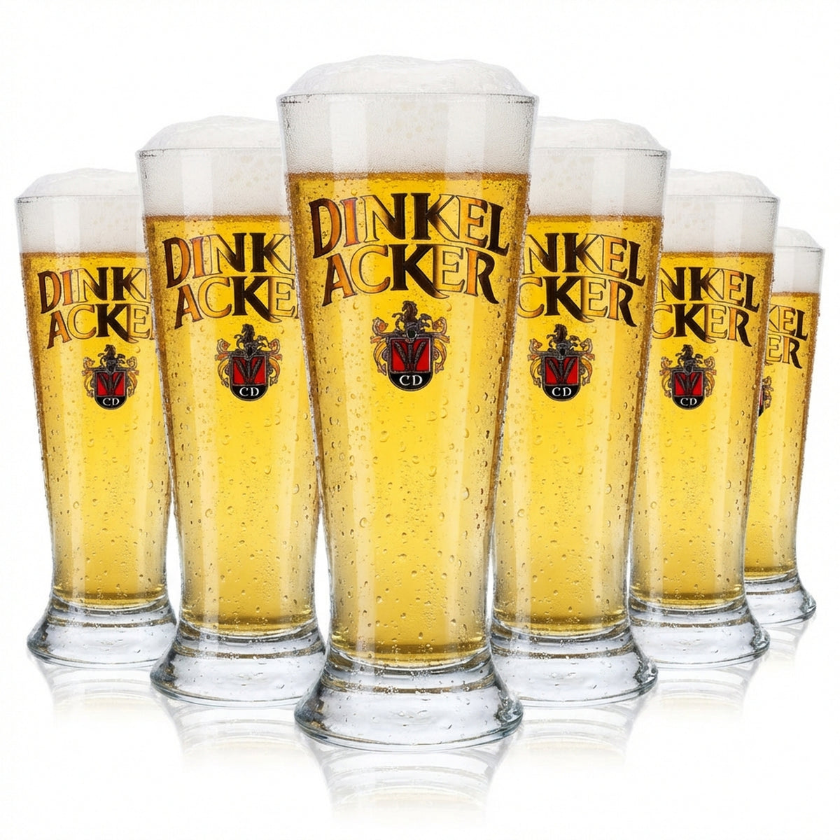 6x Spelt Acker Beer Glass Cup Glass 0.3l Beer Glasses Mug Munich