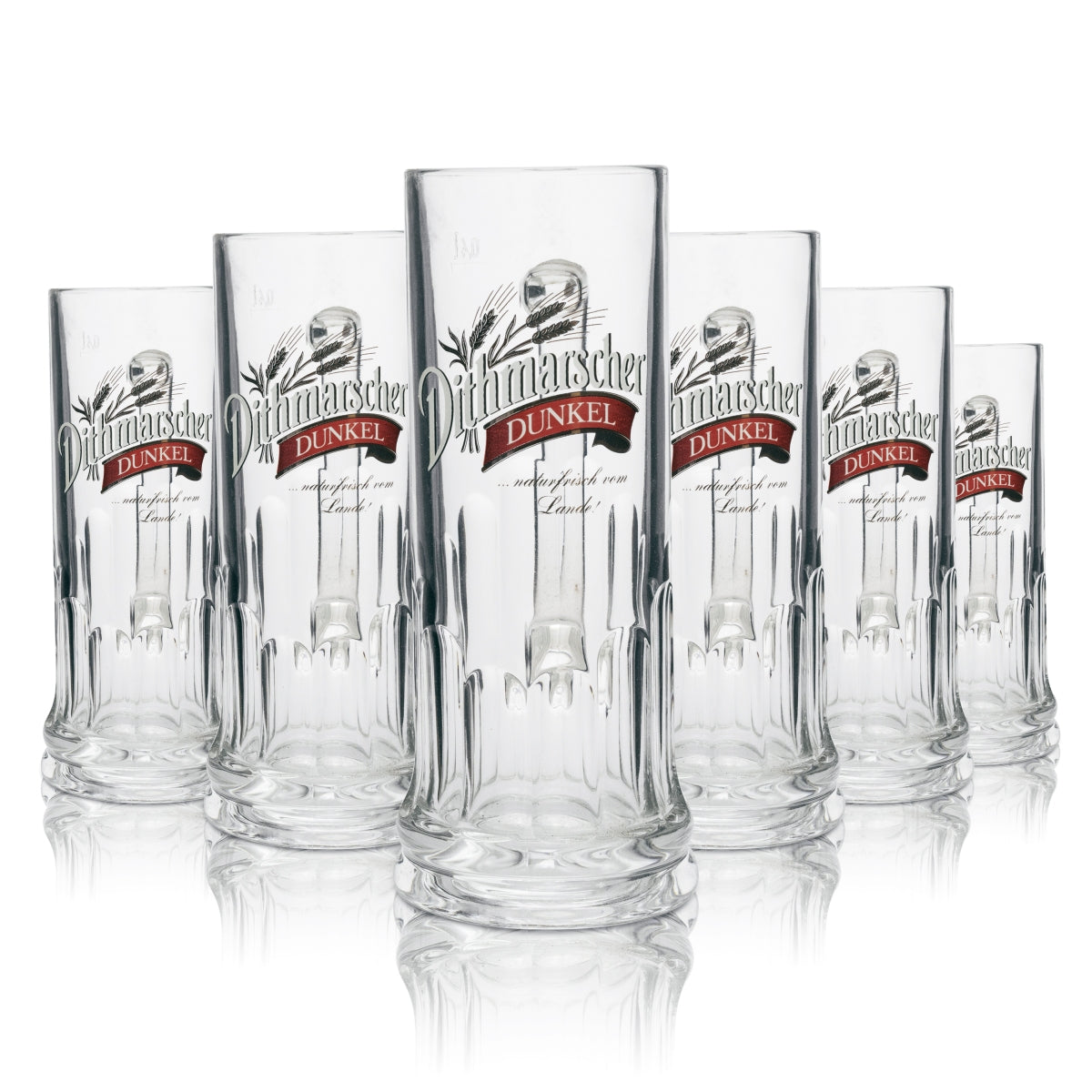 6x Dithmarscher Beer Glass 0.4l Mug Dark Seidel Rastal