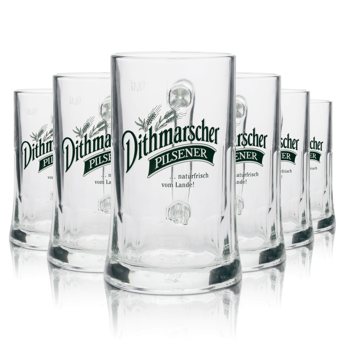 6x Dithmarscher beer glass 0.4l mug Seidel Sahm