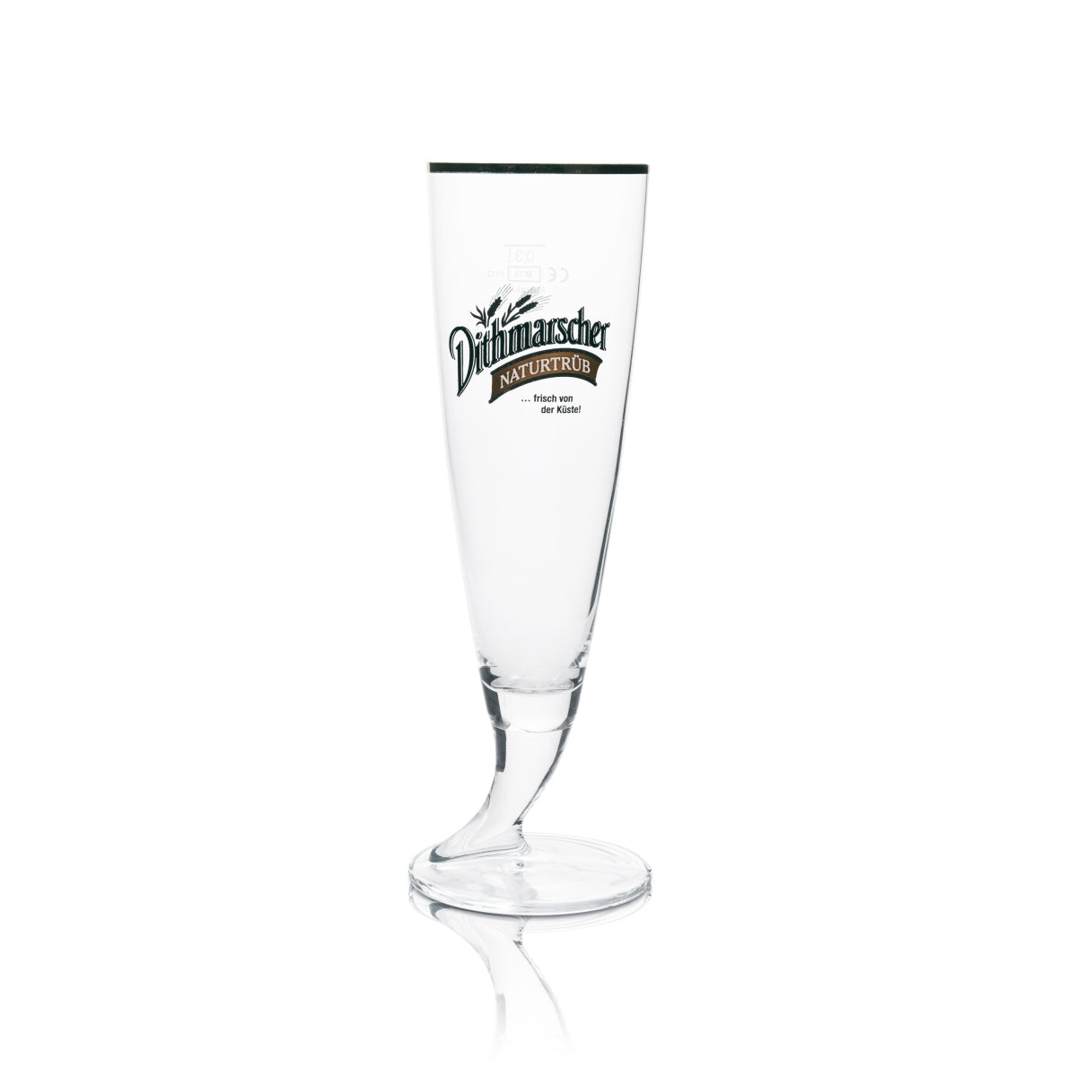 6x Dithmarscher Beer Glass Pilsener 0.3l Naturally Cloudy Horn Gold Rim Ritzenhoff – View 2