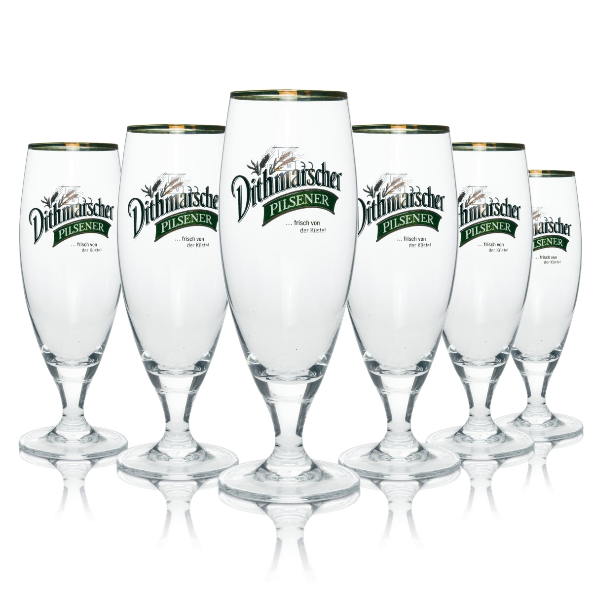 6x Dithmarscher Beer Glass Trophy Pilsener "…fresh from the coast!" 0.3l Ritzenhoff