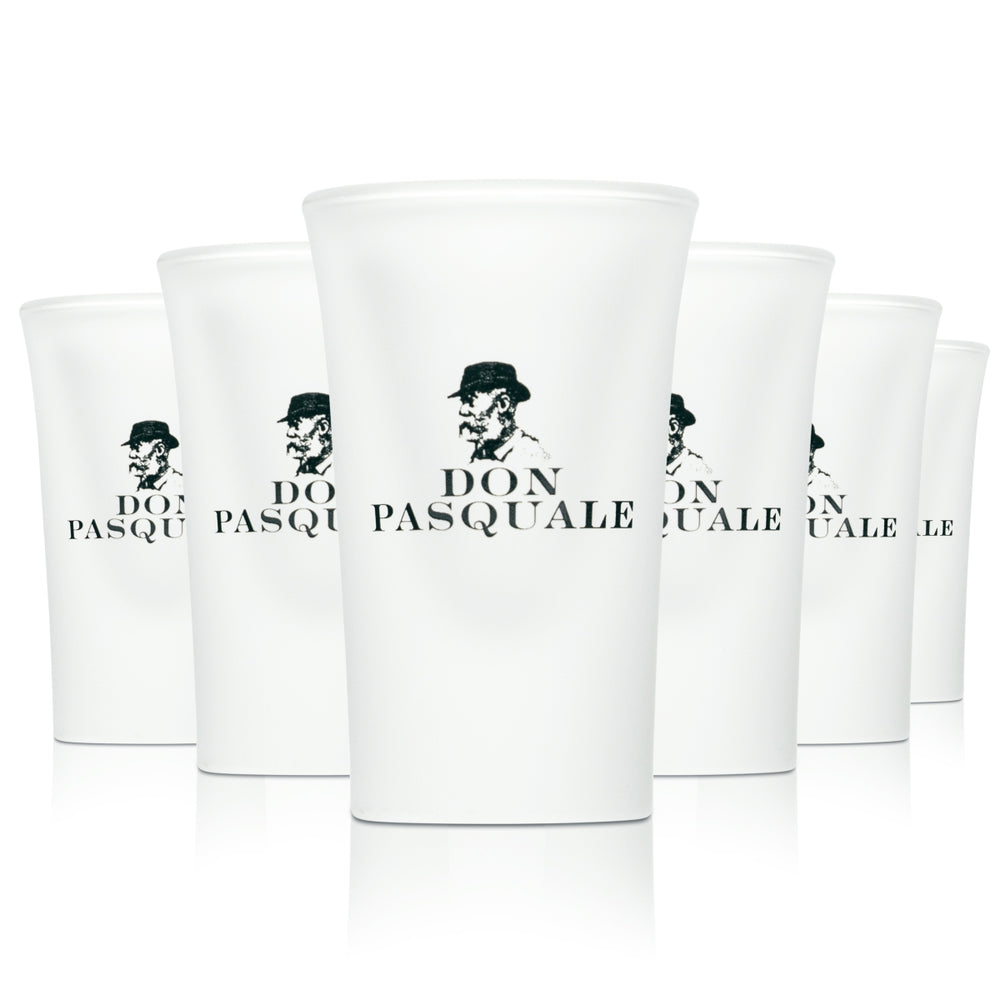 6x Don Pasquale Glass 2cl Schnapps Glasses Short Limoncello Shots Stamper Frosted