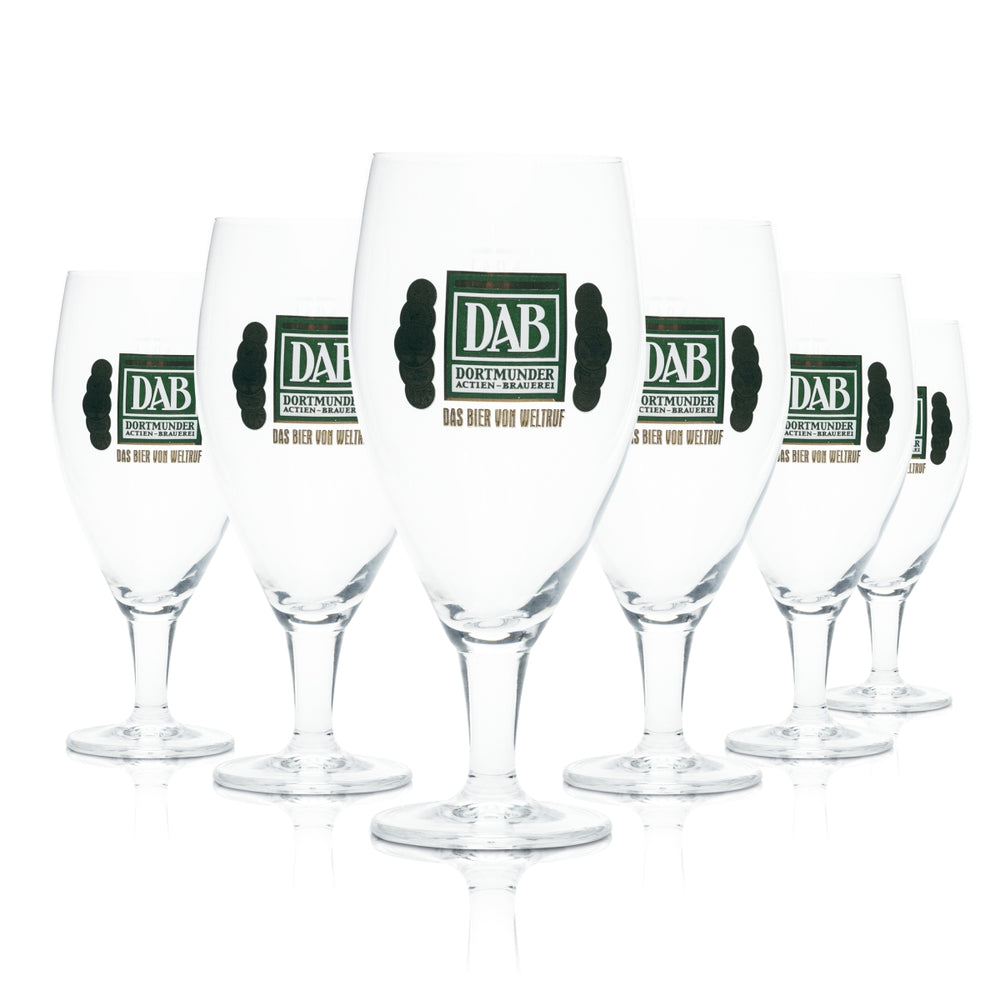 6x Dortmund Aktien Brauerei beer glass, 0.4 l, tulip shape, pilsner glasses, DAB