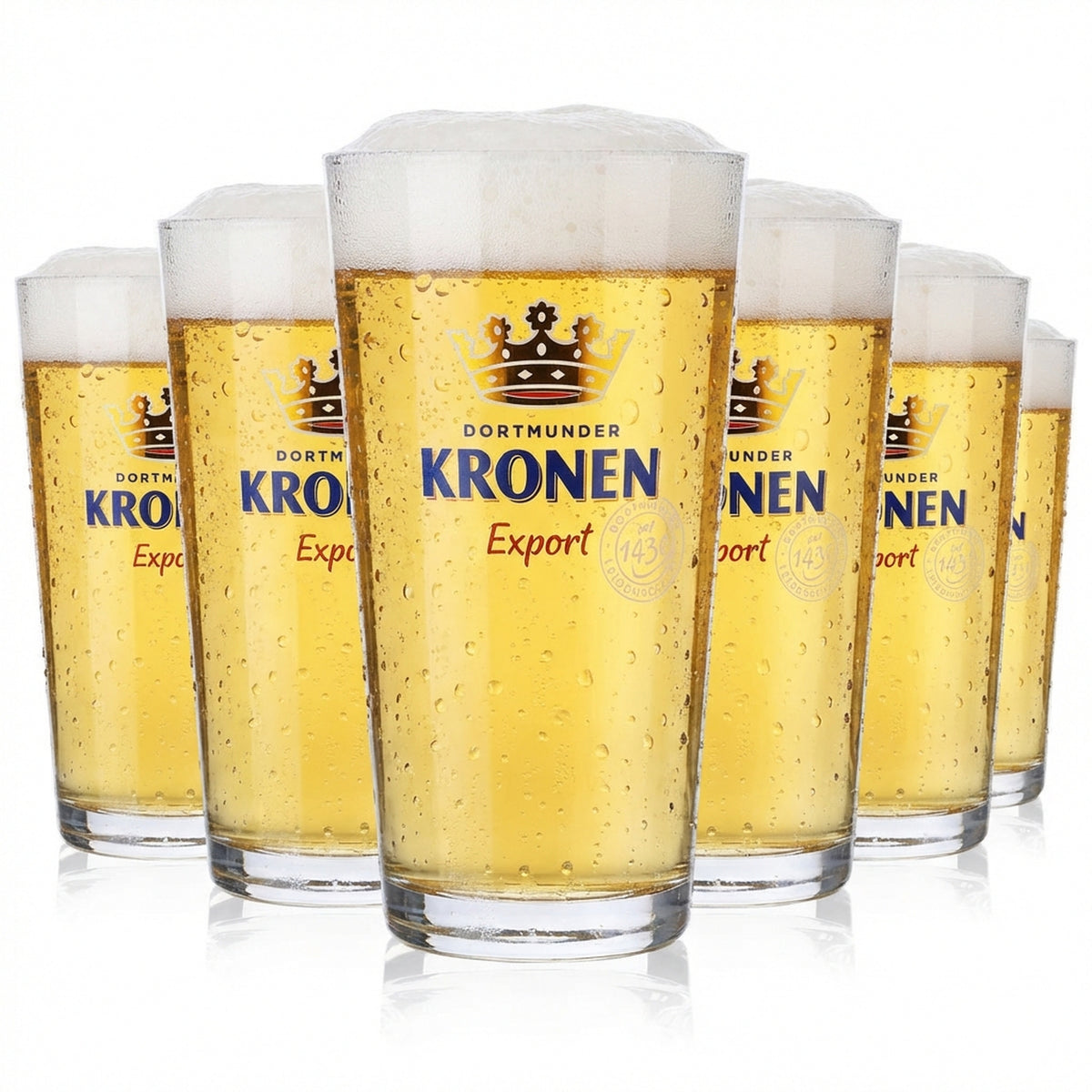 6x Dortmund Kronen Willi mug Beer glass 0.3l Beer glasses Export