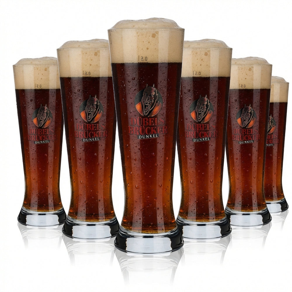 6x Dübelsbrücker Dunkel glasses 0.5l beer glass Beer glasses Merkur Tulip