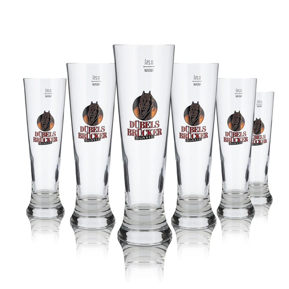 6x Dübelsbrücker Glass 0.25l Tumbler Glass Tulip Dark Beer Glass Set Brewery