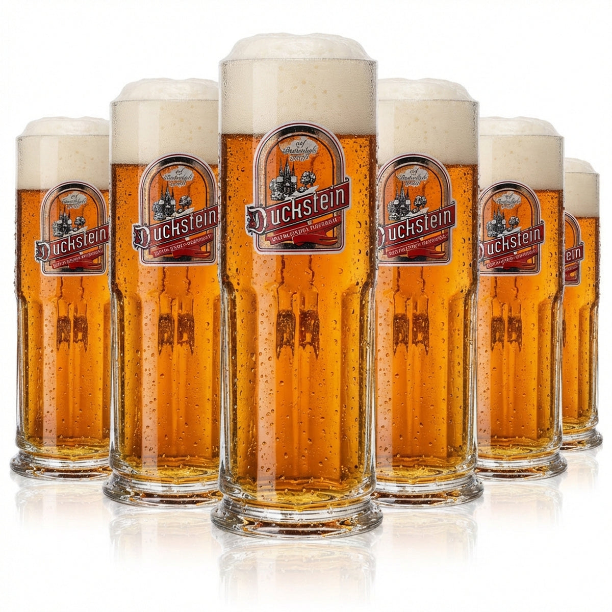 6x Duckstein beer glass 0.3l mug "Rotblondes Oberbräu" Sahm Maximilian Seidel