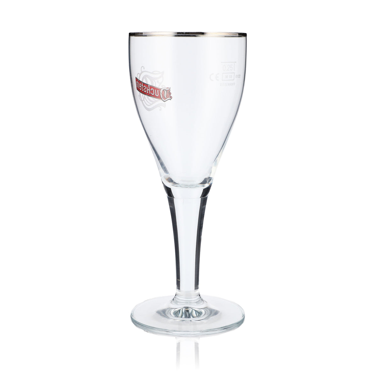 6x Duckstein beer glasses, 0.25 l, goblet shape, platinum rim, large Harz logo – View 4