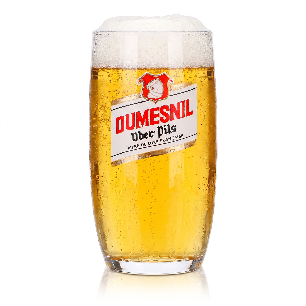 6 Dumesnil Beer Glasses, 0.25 L, Ober Pils, White/Gold Logo – View 2