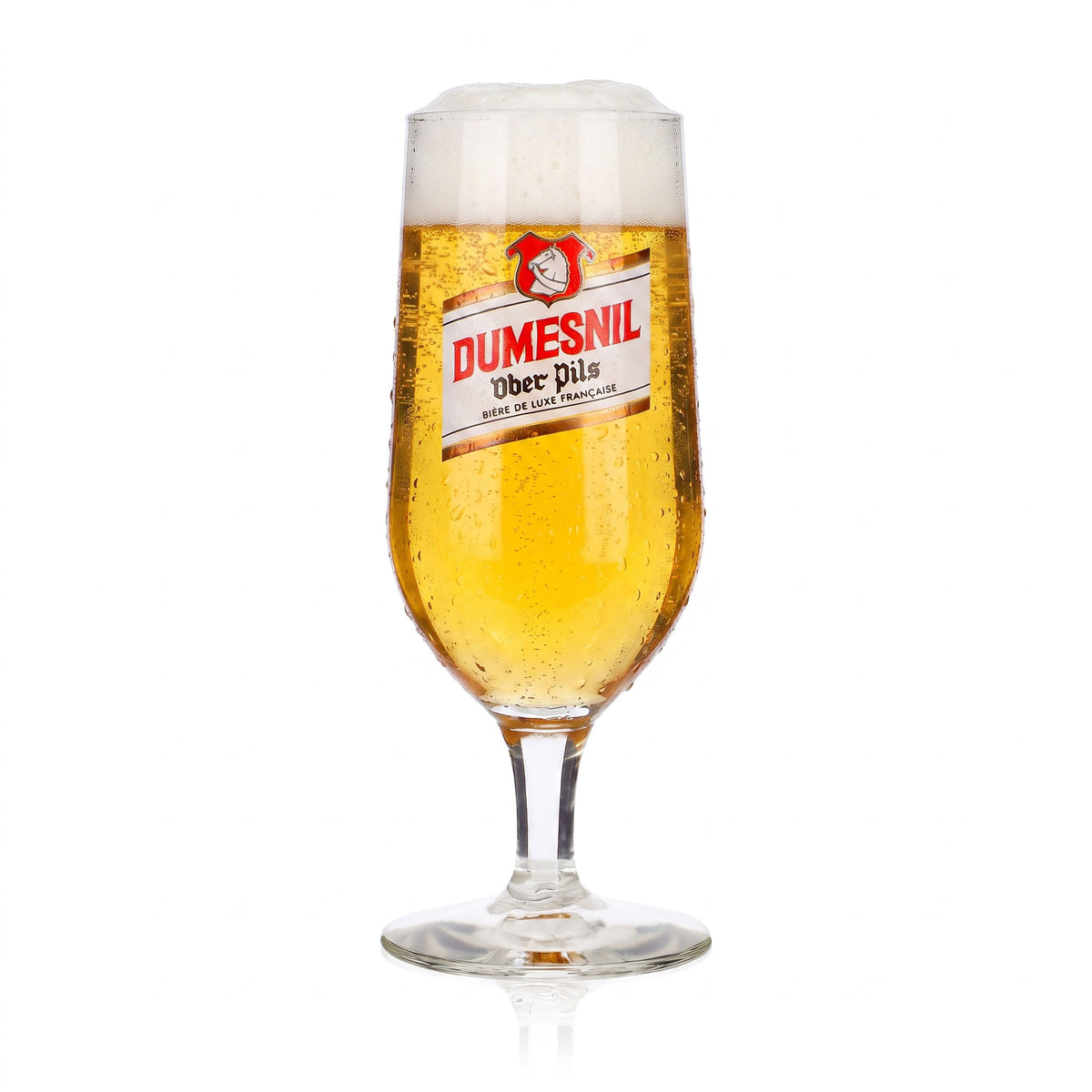 6 Dumesnil Beer Glasses, 0.25 L Ober Pils, White/Gold Logo (Set of 6) – View 2