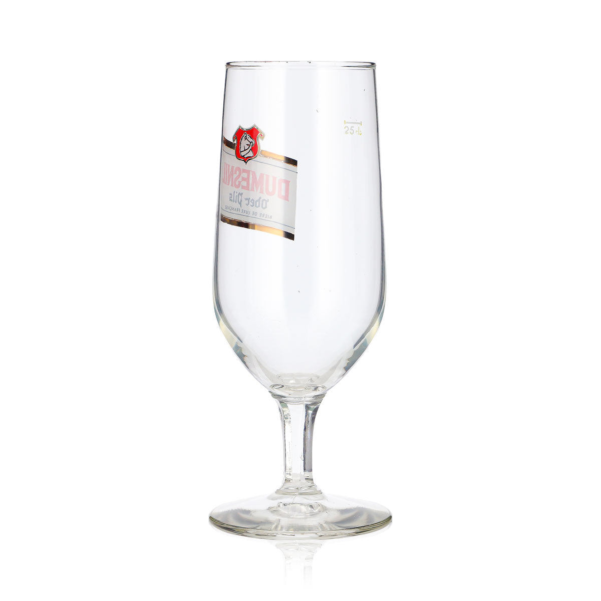 6 Dumesnil Beer Glasses, 0.25 L Ober Pils, White/Gold Logo (Set of 6) – View 5