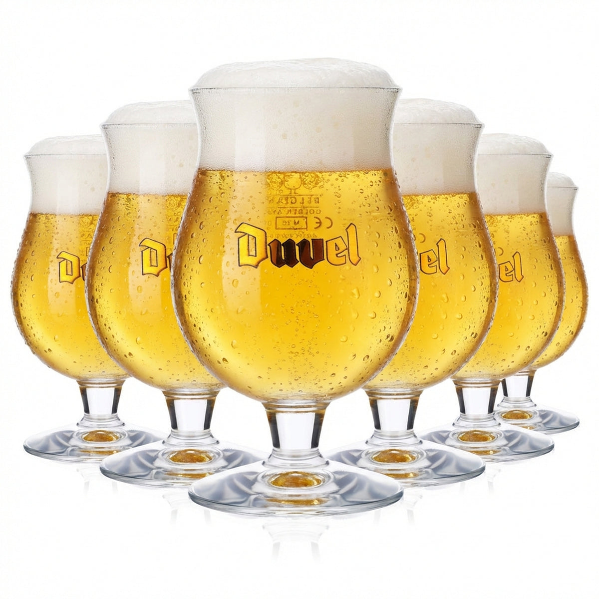 6x Duvel beer glasses Beer glasses, bulbous  0.25 l Golden logo