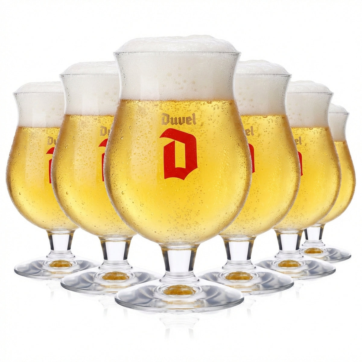 6x Duvel beer glasses Beer glasses, bulbous  0.25 l Red logo