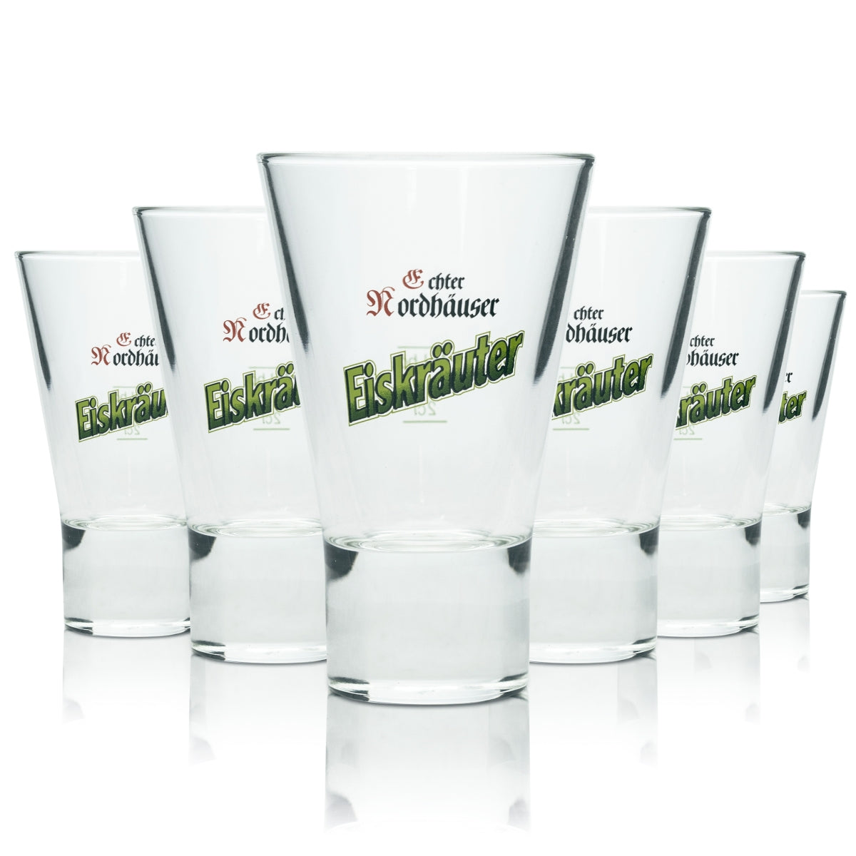 6x Genuine Nordhäuser Korn Glass 4cl Ice Herb Shot Glasses Stamper Shot