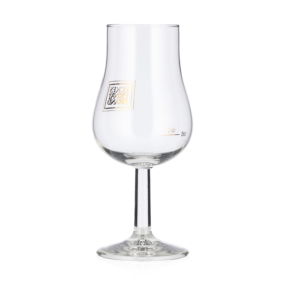 6 Eckes Brandy Glasses, 2 cl, Tulip Shape, Brown Logo, Böckling Privat Brand – View 4
