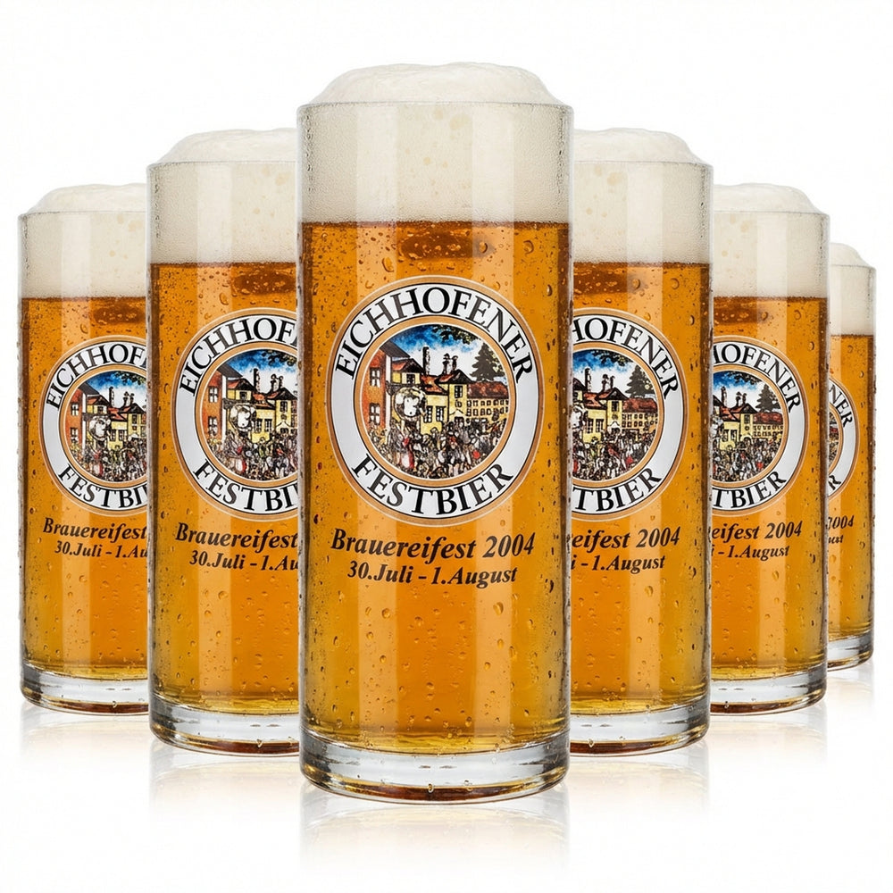6x Eichhofen beer glass mug 0.5l jug Brewery Festival 2004 Rastal