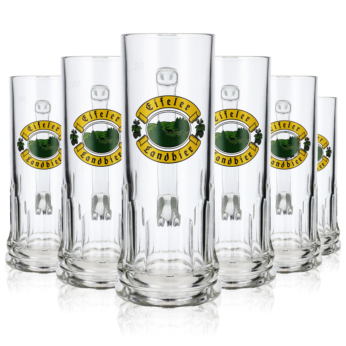 6x Eifel country beer mugs Beer steins Beer tankards Glass 0.5l mug