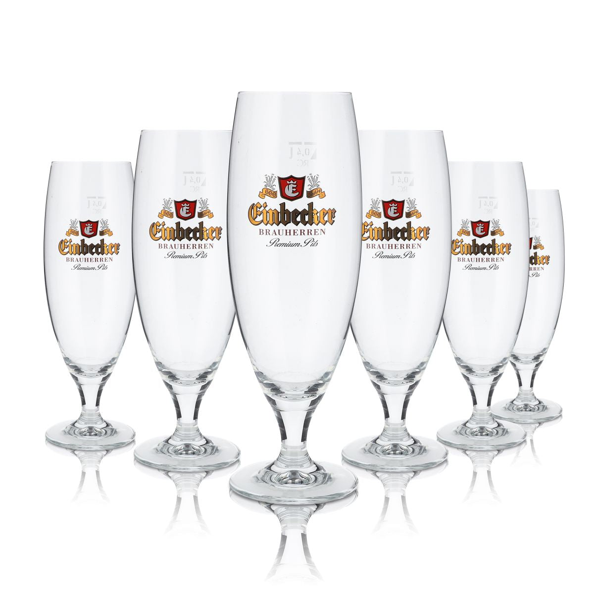 6x Einbecker beer 0.4l glasses Cup glasses Beer glasses Rastal Prestige