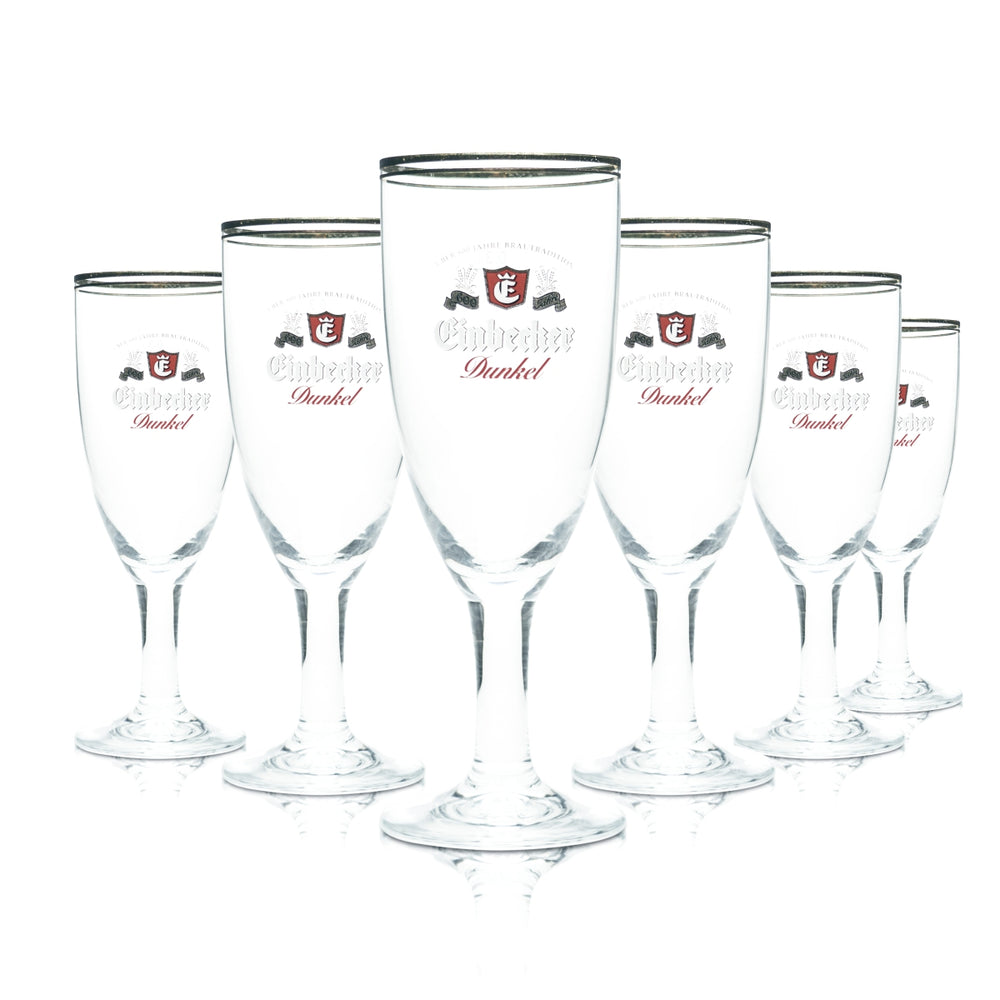 6x Einbecker beer glass 0.3l tulip goblet Maredsouse gold rim glasses, catering