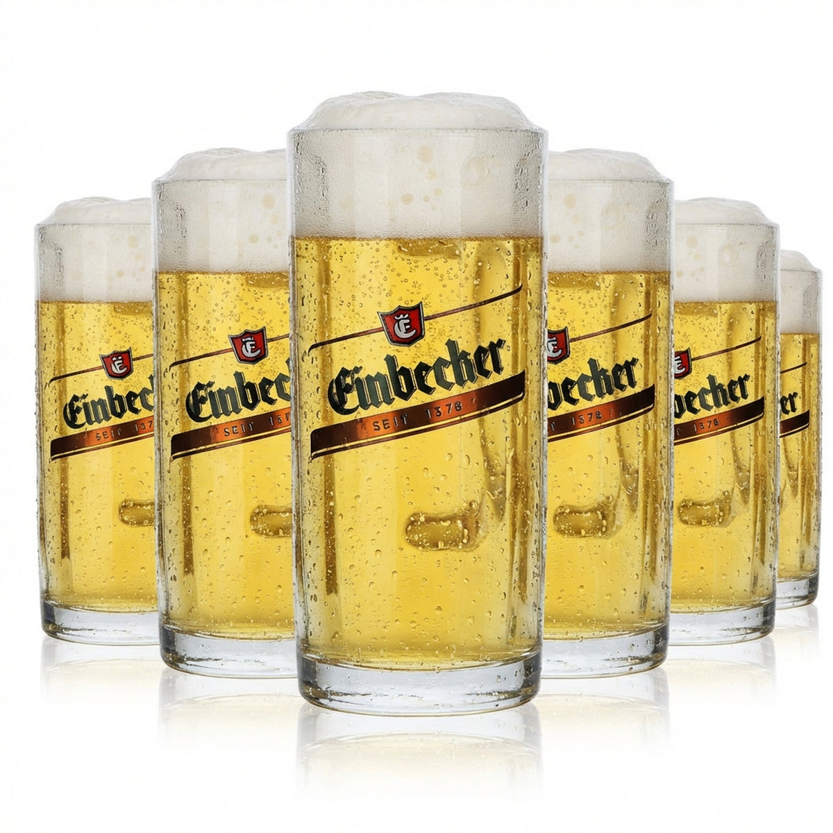 6x Einbeck glass 0.2l beer mug jug Seidel Allgäu glasses